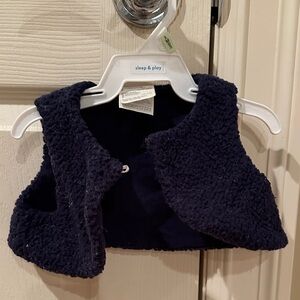 First Impressions Dark Blue Fleece Vest